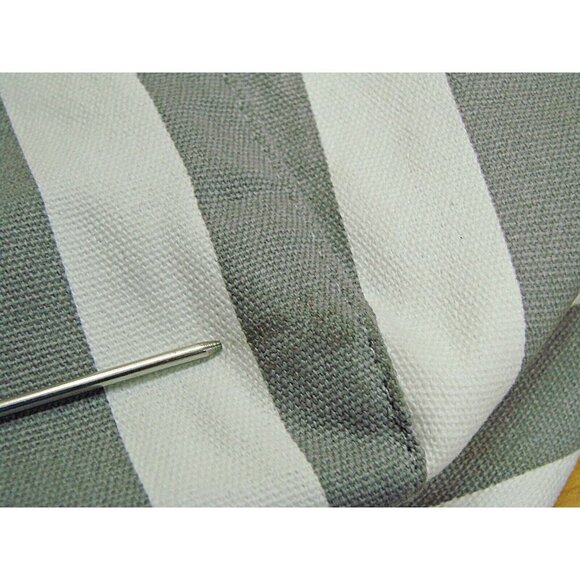 Victorias Secret Striped Canvas Tote Bag Gray White Beach Travel Weekender Book - Picture 12 of 12